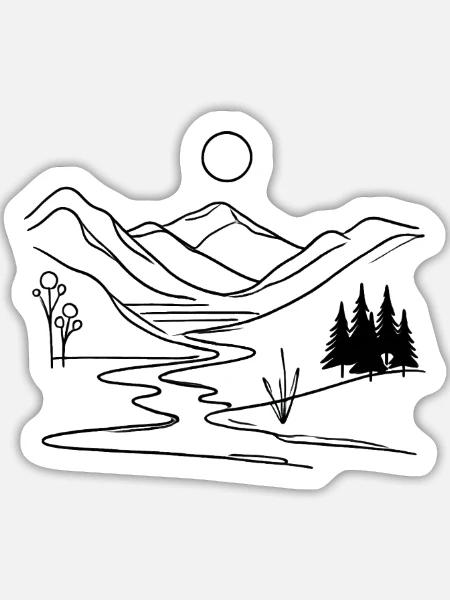 Mystic Mountain Escape - Sticker Größe L (20 x 20 cm) - Mattweiß