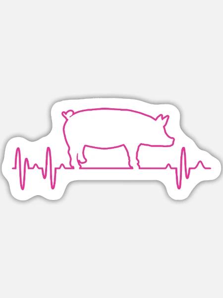 Schwein - Sticker Größe L (20 x 20 cm) - Mattweiß