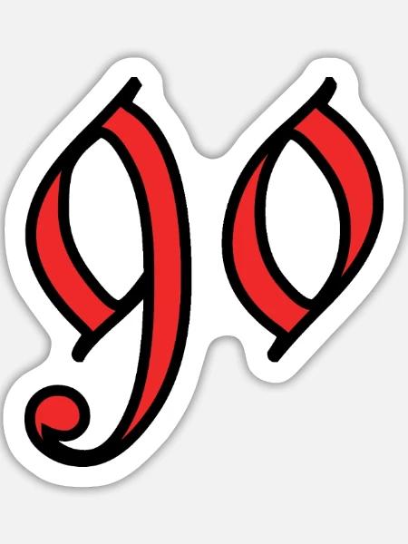 90 - Sticker Größe L (20 x 20 cm) - Mattweiß