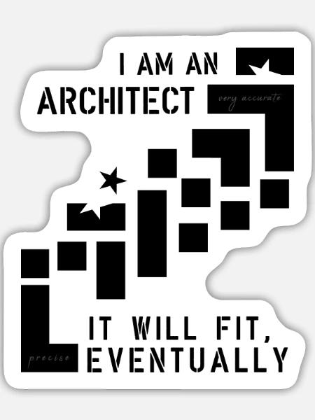 Architect - Sticker Größe L (20 x 20 cm) - Mattweiß