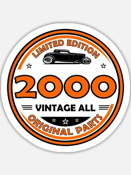 Jahrgang 2000 - Sticker Größe L (20 x 20 cm) - Mattweiß