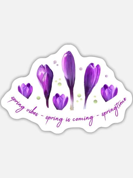 Krokusse Frühling - Sticker Größe L (20 x 20 cm) - Mattweiß