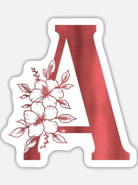 A Monogramm Buchstabe - Sticker Größe L (20 x 20 cm) - Mattweiß