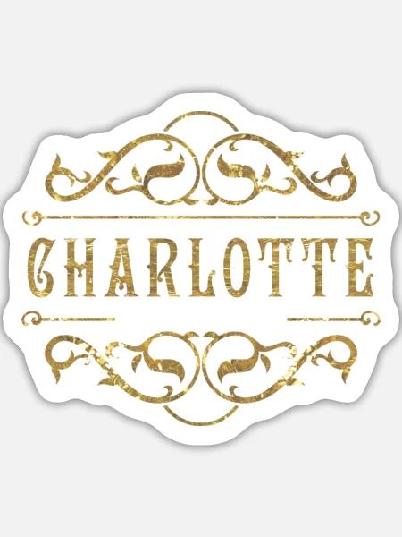 Charlotte gold - Sticker Größe L (20 x 20 cm) - Mattweiß