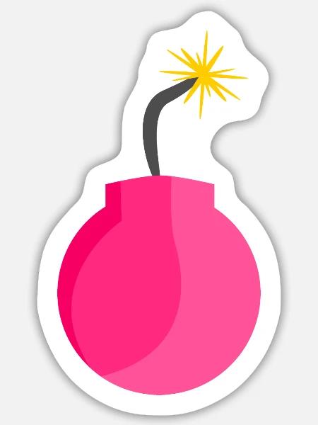 Bombe Symbol Rosa - Sticker Größe L (20 x 20 cm) - Mattweiß
