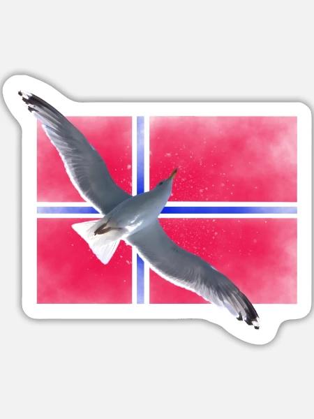 Norwegen Norge - Sticker Größe L (20 x 20 cm) - Mattweiß