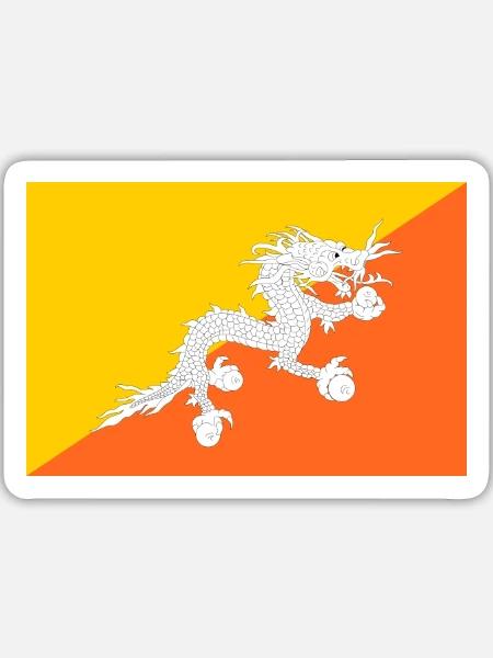 Bhutan - Sticker Größe L (20 x 20 cm) - Mattweiß