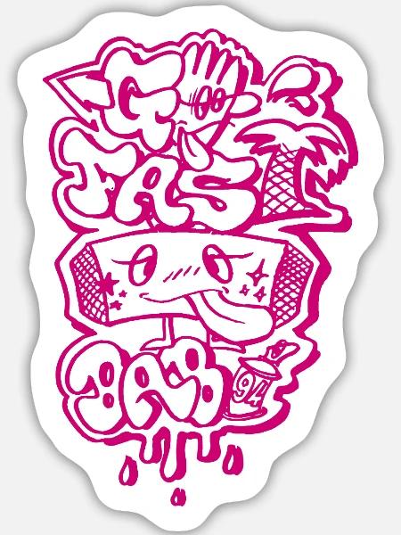 Go fast baby - Sticker Größe L (20 x 20 cm) - Mattweiß