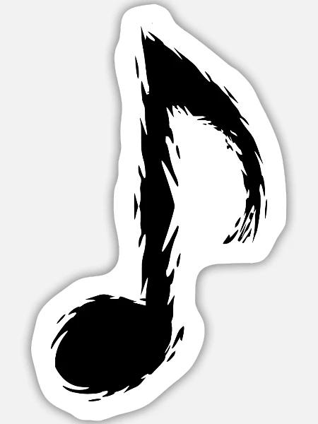 Musik Note Schwarz Musiknote - Sticker Größe L (20 x 20 cm) - Mattweiß