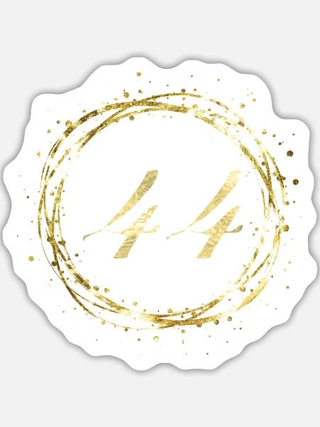 44 - Sticker Größe L (20 x 20 cm) - Mattweiß