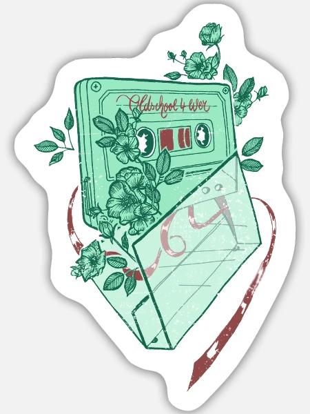 Oldschool Tape - Sticker Größe L (20 x 20 cm) - Mattweiß