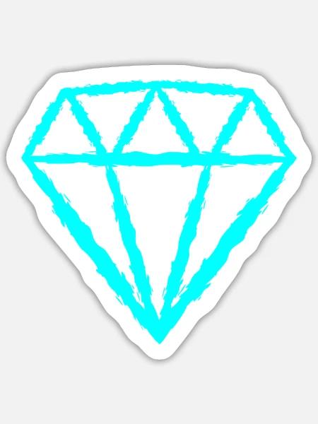 Diamant Symbol - Sticker Größe L (20 x 20 cm) - Mattweiß