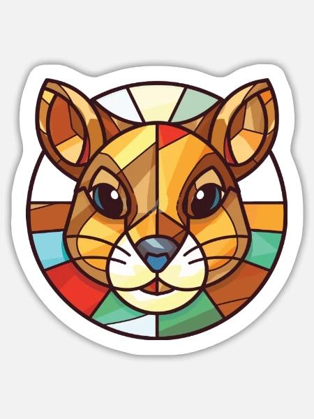 Chipmunk bunte Aquarell-Tierillustration - Sticker Größe L (20 x 20 cm) - Mattweiß