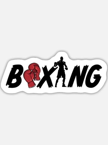 Boxing Boxer - Sticker Größe L (20 x 20 cm) - Mattweiß