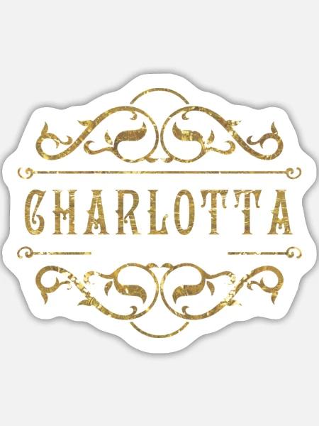 Charlotta gold - Sticker Größe L (20 x 20 cm) - Mattweiß