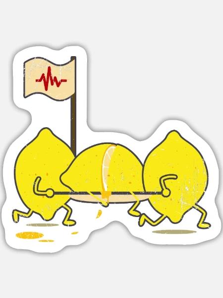 Erfrischende Notfall Limonade - Sticker Größe L (20 x 20 cm) - Mattweiß