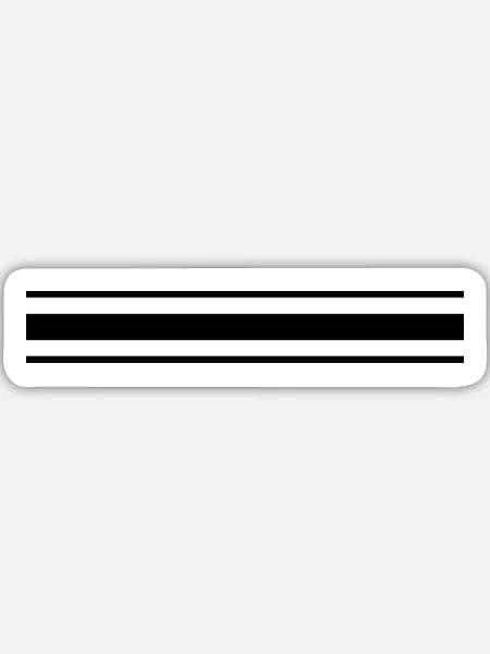 Schwarze Linien - Sticker Größe L (20 x 20 cm) - Mattweiß