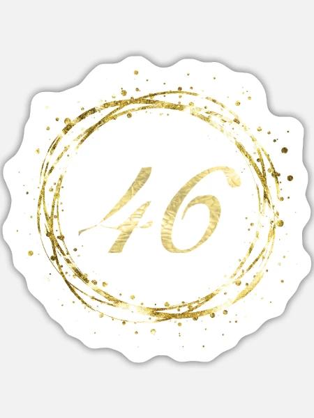 46 - Sticker Größe L (20 x 20 cm) - Mattweiß