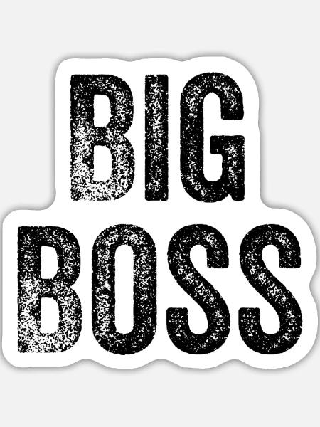 lustiger Chefmanager - Sticker Größe L (20 x 20 cm) - Mattweiß