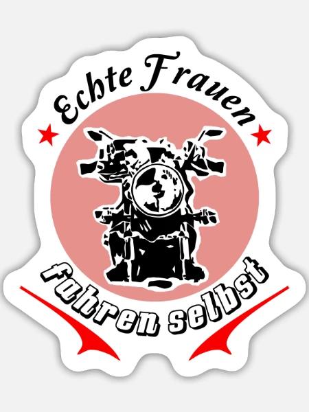 echte frauen fahren selbst - Sticker Größe L (20 x 20 cm) - Mattweiß