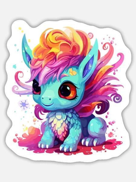 Cutiepie Draco - Sticker Größe L (20 x 20 cm) - Mattweiß