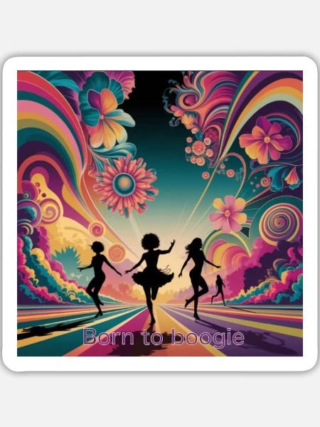 Geboren zum Boogie - Sticker Größe L (20 x 20 cm) - Mattweiß