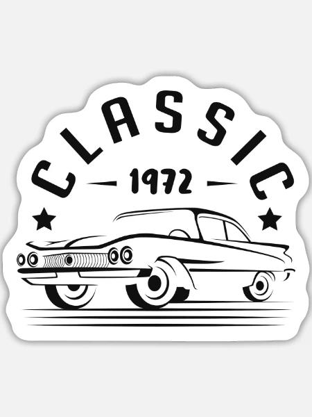 Geschenkidee - CLASSIC 1972. - Sticker Größe L (20 x 20 cm) - Mattweiß