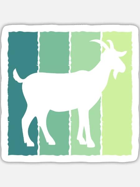 Ziege im Blockfarben-Design - Sticker Größe L (20 x 20 cm) - Mattweiß