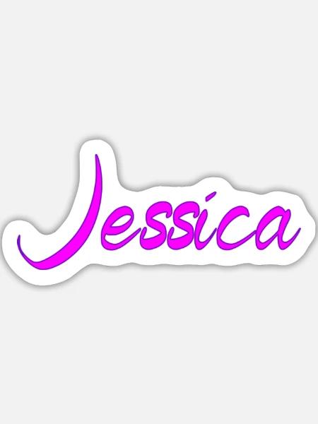 Jessica Neon Script Pink - Sticker Größe L (20 x 20 cm) - Mattweiß