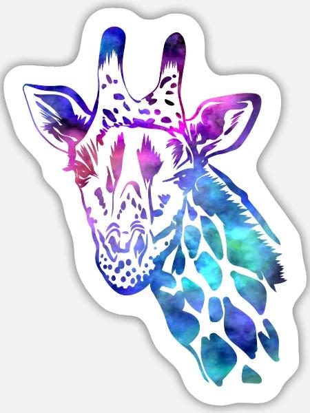 Giraffe - Sticker Größe L (20 x 20 cm) - Mattweiß