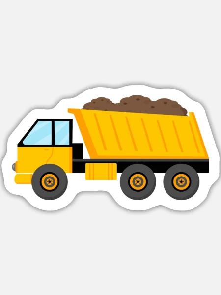 Lastwagen - Sticker Größe L (20 x 20 cm) - Mattweiß