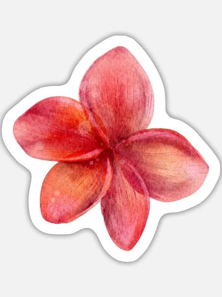Blume rot - Sticker Größe L (20 x 20 cm) - Mattweiß