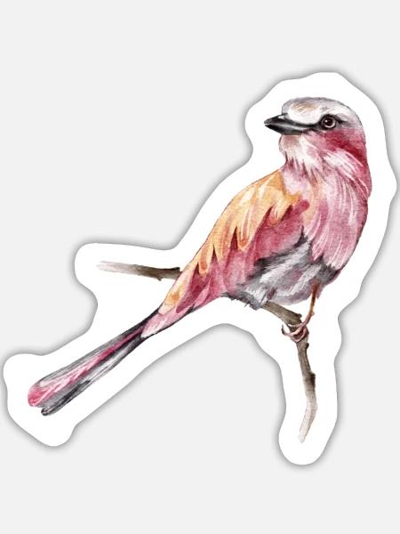 Vogel - Sticker Größe L (20 x 20 cm) - Mattweiß