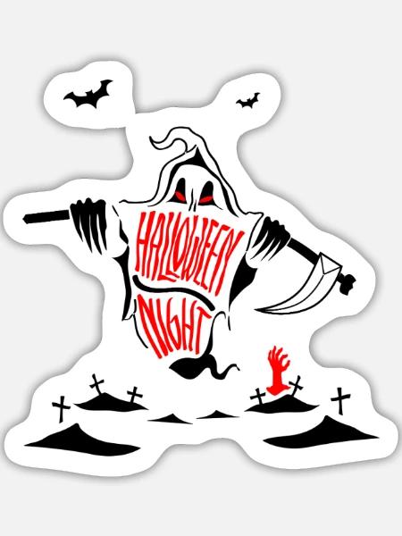 Halloween - Sticker Größe L (20 x 20 cm) - Mattweiß