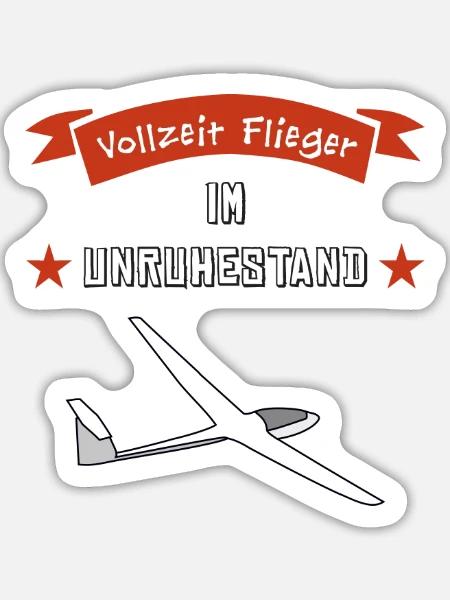 vollzeit flieger im unruhestand - Sticker Größe L (20 x 20 cm) - Mattweiß