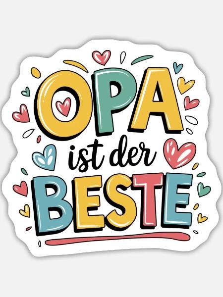 Opa ist der Beste - Sticker Größe L (20 x 20 cm) - Mattweiß