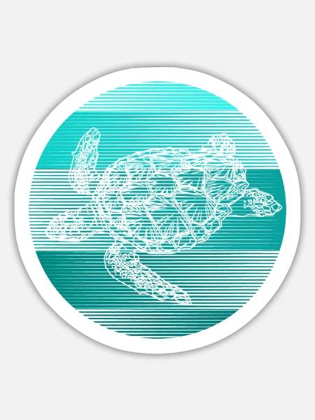 Schildkröte - Sticker Größe L (20 x 20 cm) - Mattweiß