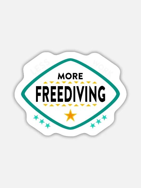 Freitauchen Tauchen - Sticker Größe L (20 x 20 cm) - Mattweiß