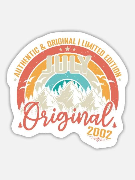 Juli 2002 Juli Jubiläum 2002 Juli - Sticker Größe L (20 x 20 cm) - Mattweiß