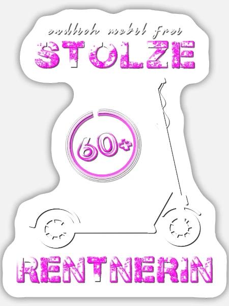 Rentnerin Oma Rente - Sticker Größe L (20 x 20 cm) - Mattweiß