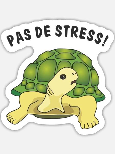 pas de stress - Sticker Größe L (20 x 20 cm) - Mattweiß