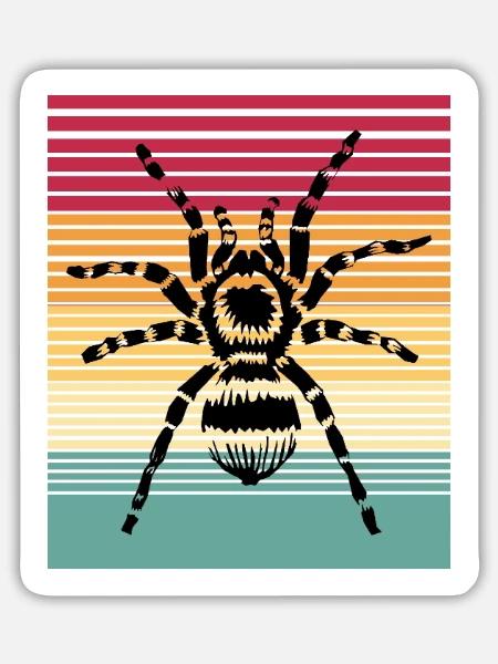Nachtschwarze Tarantel Waldjägerin - Sticker Größe L (20 x 20 cm) - Mattweiß