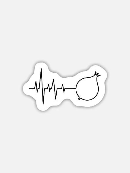 Zwiebel Herzschlag - Sticker Größe L (20 x 20 cm) - Mattweiß