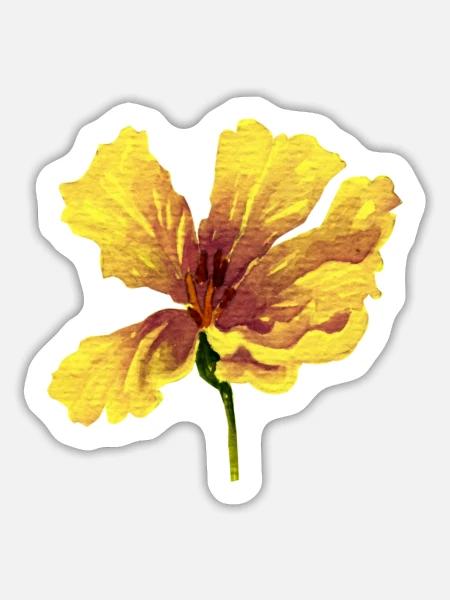 Blume - Sticker Größe L (20 x 20 cm) - Mattweiß
