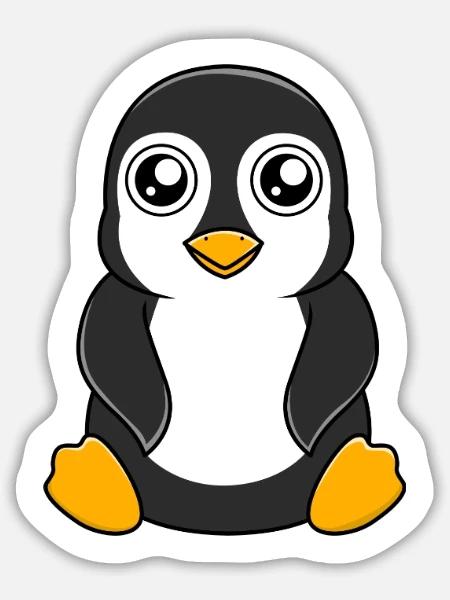 Pinguin - Sticker Größe L (20 x 20 cm) - Mattweiß