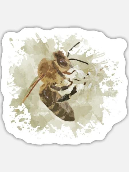 Bienen Biene - Sticker Größe L (20 x 20 cm) - Mattweiß