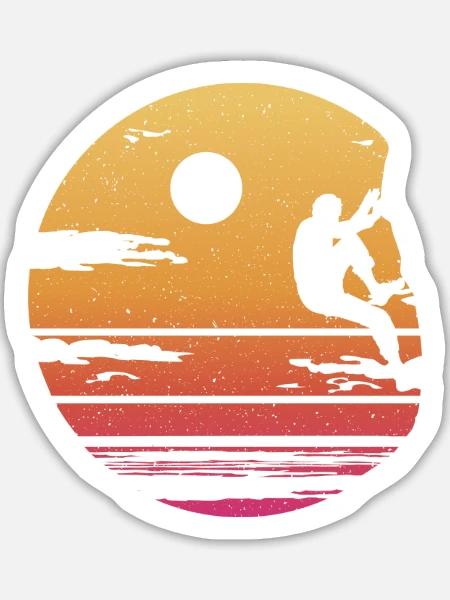 Klettern Freeclimber Bergsteiger Bouldern - Sticker Größe L (20 x 20 cm) - Mattweiß