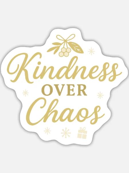 Freundlichkeit statt Chaos - Sticker Größe L (20 x 20 cm) - Mattweiß
