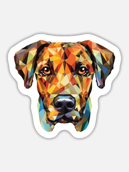 Treeing Tennessee Gestromte Hunderasse Aquarell - Sticker Größe L (20 x 20 cm) - Mattweiß