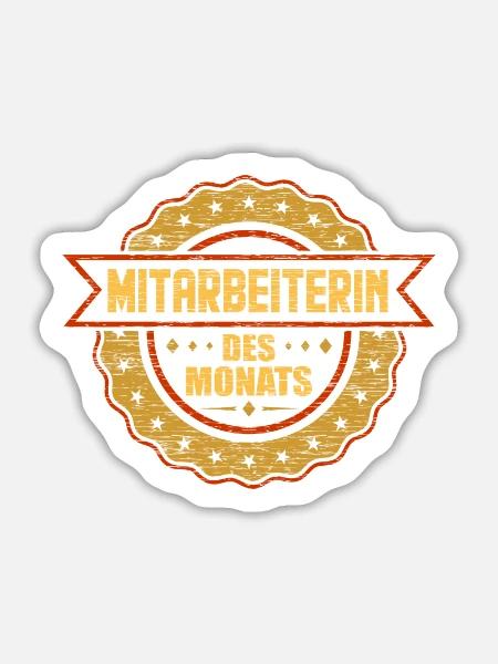 Mitarbeiterin Des Monats - Sticker Größe L (20 x 20 cm) - Mattweiß